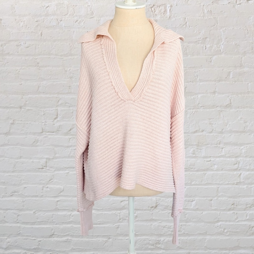 Free People Marlie Pullover Ribbed Sweater in Pink - Picture 5 of 15